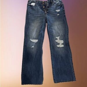 KanCan Distressed Wide Leg Jeans